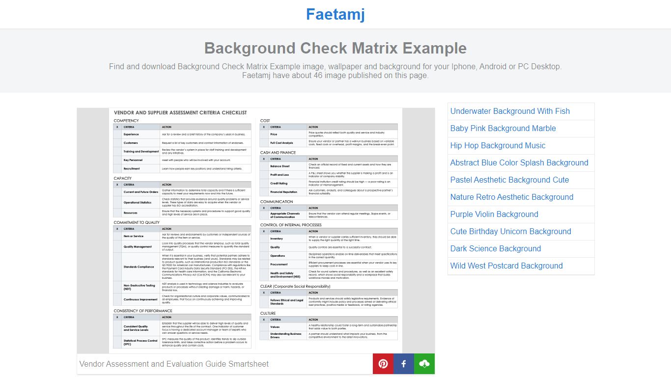 Background Check Matrix Example - Faetamj